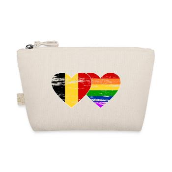 Belgien Regenbogen Flagge used - Bio-Täschchen - Natur - Vorne