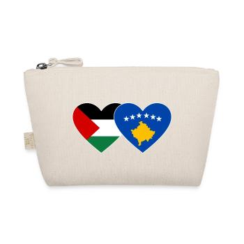 Palästina Kosovo Flagge Herz - Bio-Täschchen - Natur - Vorne