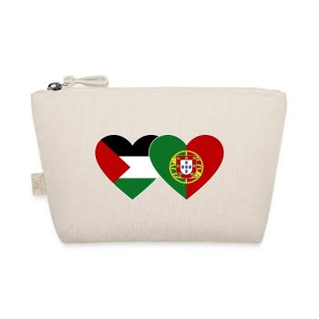 Palästina Portugal Flagge Herz - Bio-Täschchen - Natur - Vorne