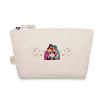 Jesus, Mary, and Joseph. Christian Christmas. Peace and Love - Organic Pouch - nature - Front