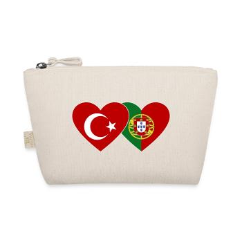 Turkey Portugal Flag Heart - Organic Pouch - nature - Front