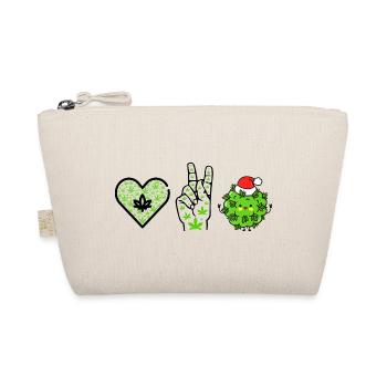 Love, Peace and Happiness / Merry Christmas - Bio-Täschchen - Natur - Vorne