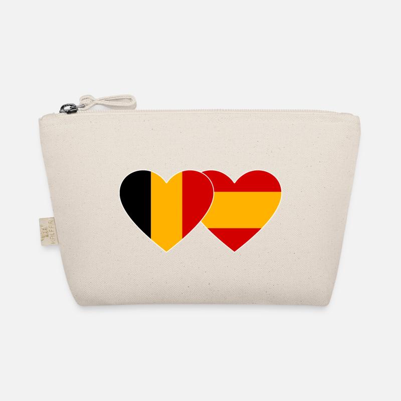 Belgien Spanien Flagge Herz - Bio-Täschchen - Natur
