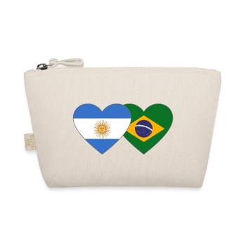 Argentinien Brasilien Flagge Herz - Bio-Täschchen - Natur - Vorne