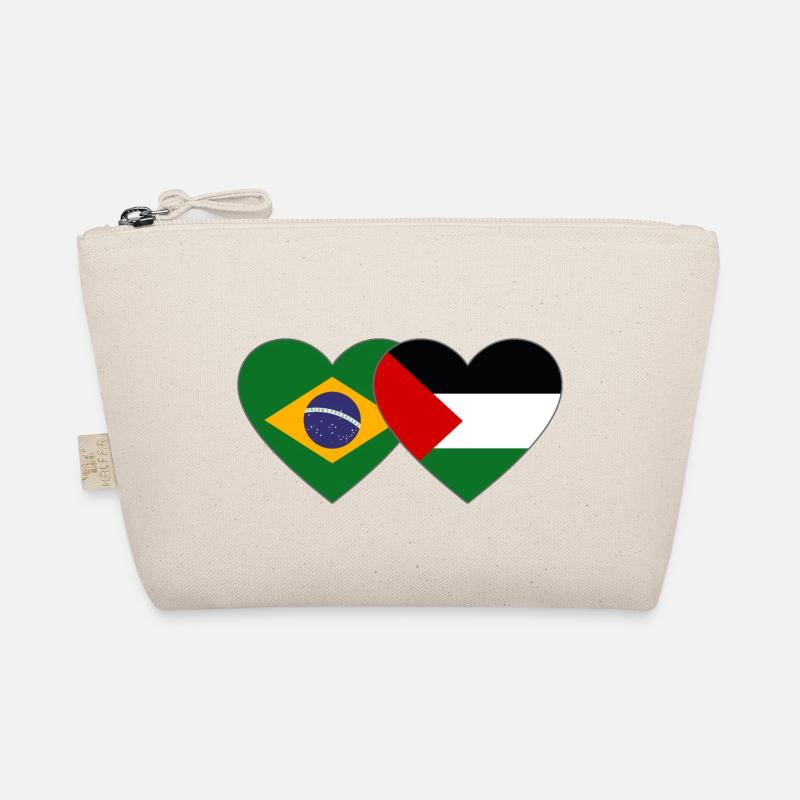 Brasilien Palästina Flagge Herz - Bio-Täschchen - Natur