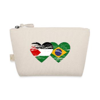 Palestine Brazil Flag Heart Used - Organic Pouch - nature - Front