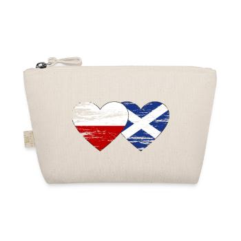 Polen Schottland Flagge Herz used - Bio-Täschchen - Natur - Vorne