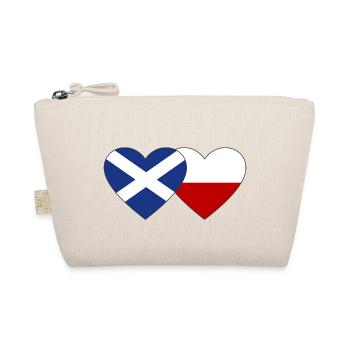 Schottland Polen Flagge Herz - Bio-Täschchen - Natur - Vorne