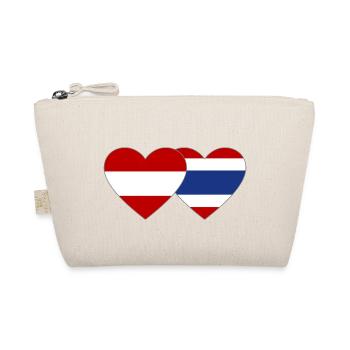 Austria Thailand Flag Heart - Organic Pouch - nature - Front