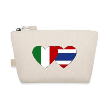 Italy Thailand Flag Heart - Organic Pouch - nature - Front
