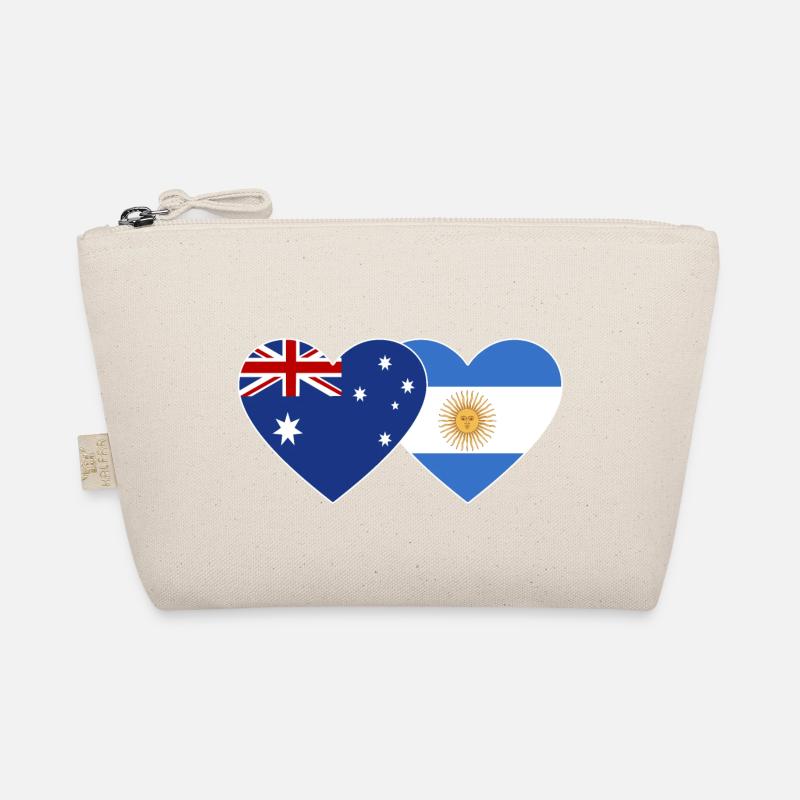 Australia Argentina flag heart Organic Pouch