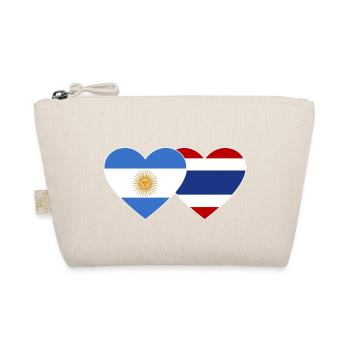 Argentina Thailand flag heart - Organic Pouch - nature - Front