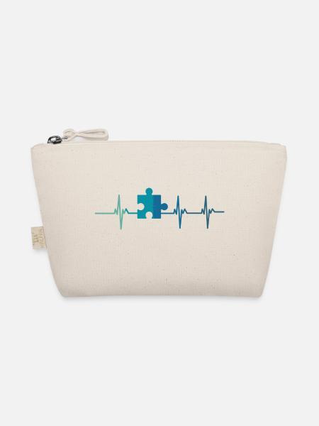 Heartbeat autism puzzle - Organic Pouch - nature - Front