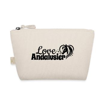 Andalusier Love Herz Pferdekopf - Bio-Täschchen - Natur - Vorne