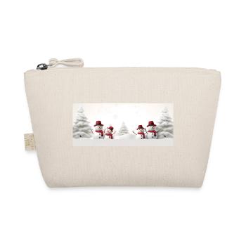 Bonhomme de neige paysage sapins - Trousse biologique - nature - Devant