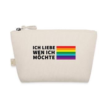 Ich liebe wen ich möchte Pride Flagge - Bio-Täschchen - Natur - Vorne