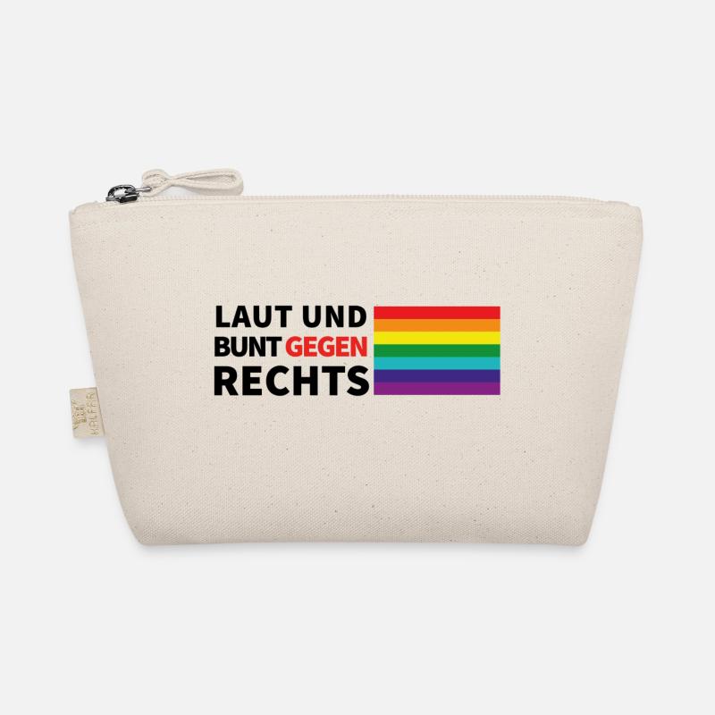 laut und bunt gegen rechts flagge rechts - Bio-Täschchen - Natur