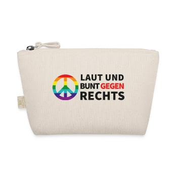 Laut und bunt gegen rechts - Bio-Täschchen - Natur - Vorne