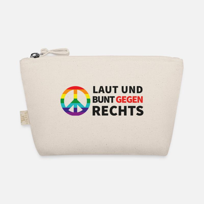 Laut und bunt gegen rechts - Bio-Täschchen - Natur