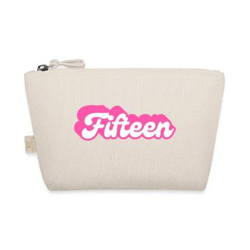 Fifteen Birthday - 15th Birthday Retro Pink - Organic Pouch - nature - Front
