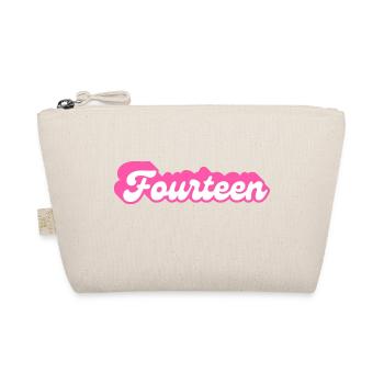 Vierzehn Geburtstag - 14. Geburtstag Retro Pink - Bio-Täschchen - Natur - Vorne