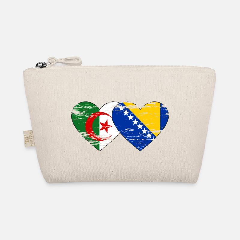 Algérie Bosnie drapeau coeur utilisé - Trousse biologique - nature