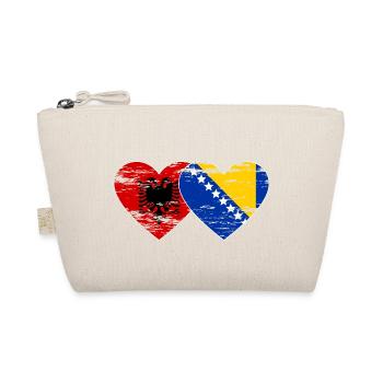 Albanie Bosnie drapeau coeur utilisé - Trousse biologique - nature - Devant