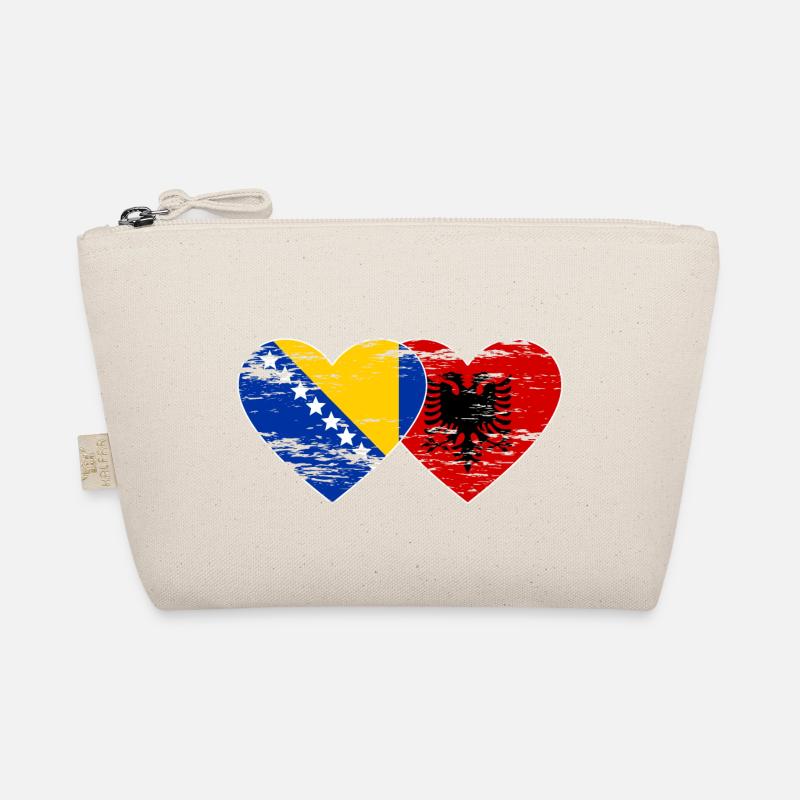 Bosnie Albanie drapeau coeur utilisé Trousse biologique