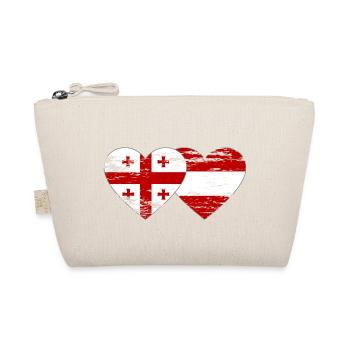 Géorgie Autriche drapeau coeur utilisé - Trousse biologique - nature - Devant