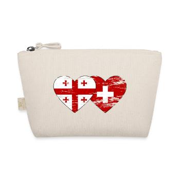 Géorgie Suisse Drapeau Coeur Utilisé - Trousse biologique - nature - Devant