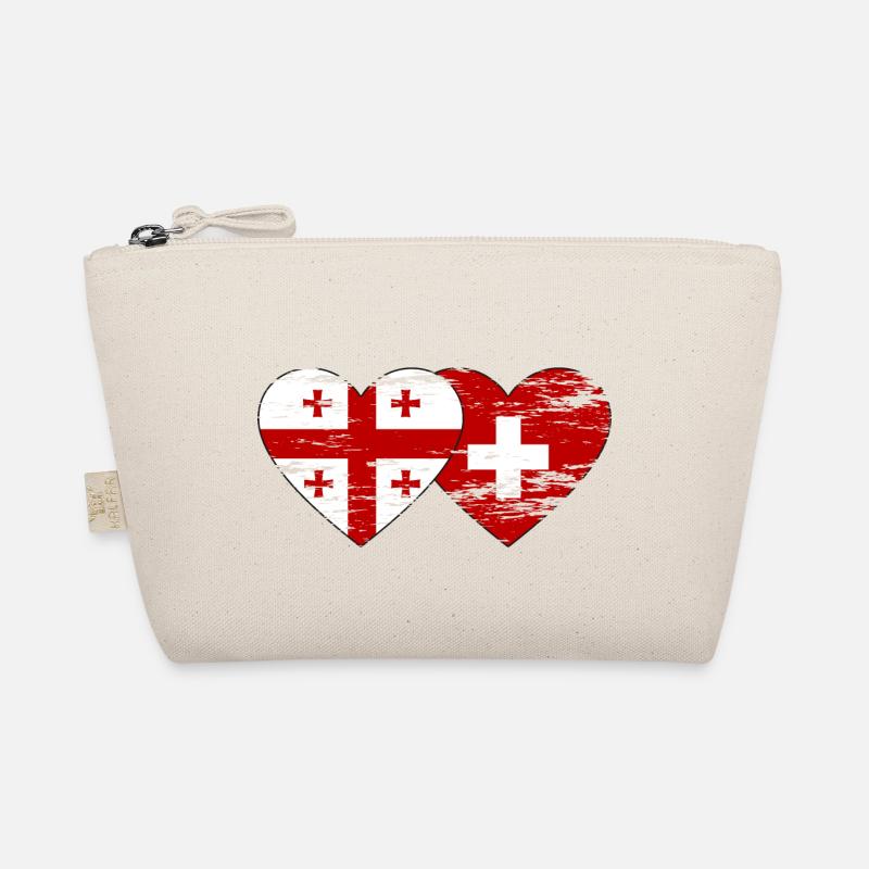 Géorgie Suisse Drapeau Coeur Utilisé Trousse biologique