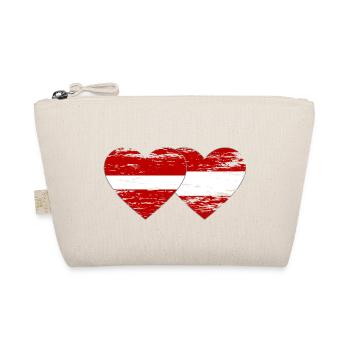 Latvia Austria Flag Heart Used - Organic Pouch - nature - Front