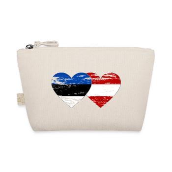 Estonia Austria Flag Heart Used - Organic Pouch - nature - Front