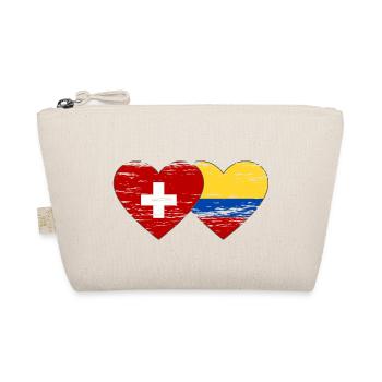 Switzerland Colombia flag heart used - Organic Pouch - nature - Front