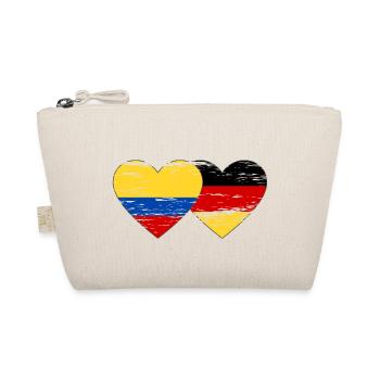Colombia Germany Flag Heart Used - Organic Pouch - nature - Front