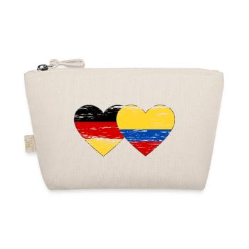 Germany Colombia Flag Heart Used - Organic Pouch - nature - Front