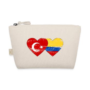 Turkey Colombia Flag Heart Used - Organic Pouch - nature - Front