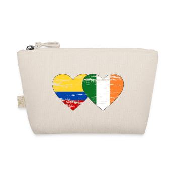 Colombia Ireland Flag Heart Used - Organic Pouch - nature - Front