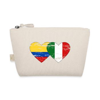 Colombia Italy Flag Heart Used - Organic Pouch - nature - Front