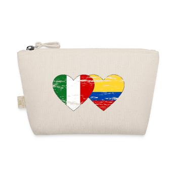 Italy Colombia Flag Heart Used - Organic Pouch - nature - Front
