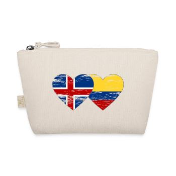 Iceland Colombia flag heart used - Organic Pouch - nature - Front