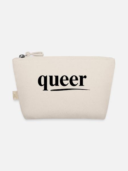 QUEERS und LTBTQ+, Spruchshirt, Gruppenshrit - Bio-Täschchen - Natur - Vorne