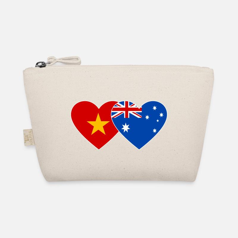Vietnam Australia Flag Heart Organic Pouch