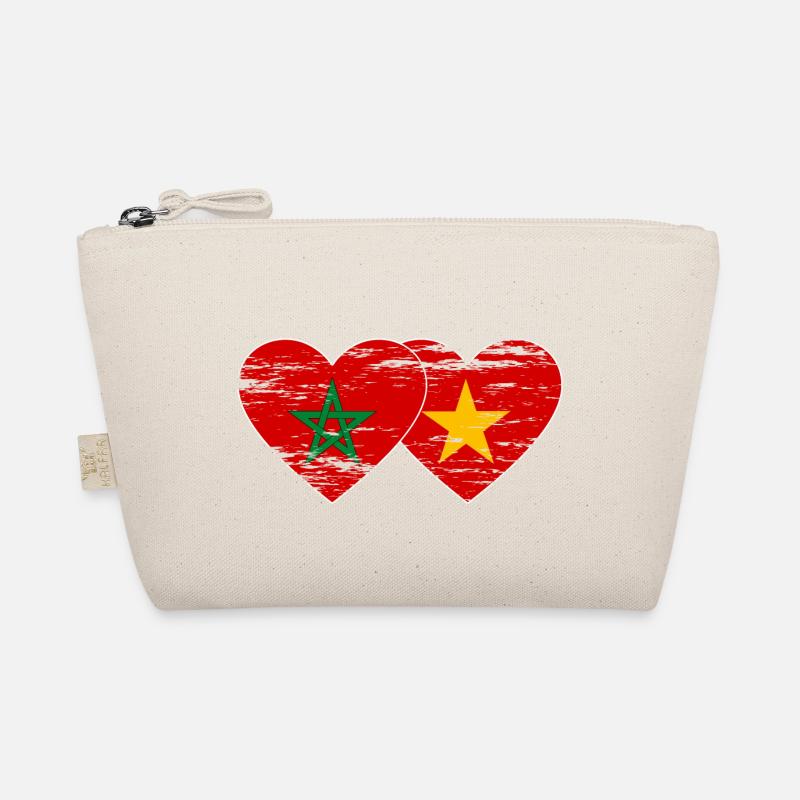 Morocco Vietnam flag heart used Organic Pouch