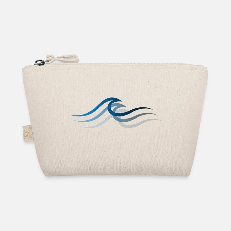Welle wave Surfen Wasserratte Surfer - Bio-Täschchen - Natur
