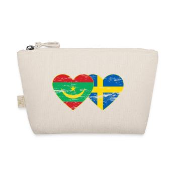 Mauritania Sweden Flag Heart used - Organic Pouch - nature - Front