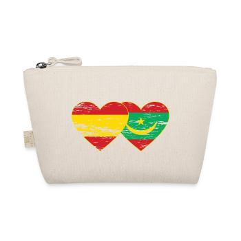 Spain Mauritania Flag Heart used - Organic Pouch - nature - Front