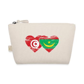 Tunisia Mauritania Flag Heart used - Organic Pouch - nature - Front