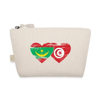 Mauritania Tunisia flag heart used - Organic Pouch - nature - Front