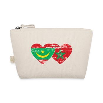 Mauritania Morocco Flag Heart used - Organic Pouch - nature - Front
